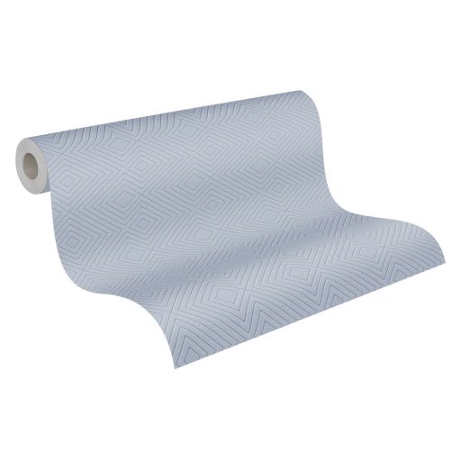 Egymásba fonódó rombuszok finoman strukturált geometriai mintája szürke/kékesszürke és középszürke tónus tapéta