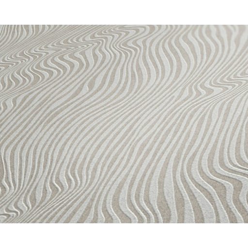 As-Creation Attractive 37761-3 Grafikus 3D örvénylő hullámminta szürke/krémszürke fénylő mintaalap tapéta
