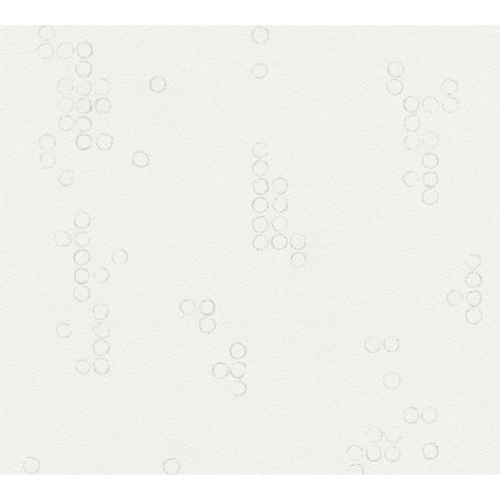 As-Creation Attractive 37763-1 Grafikus kis körökből kialakított minta fehér ezüst tapéta