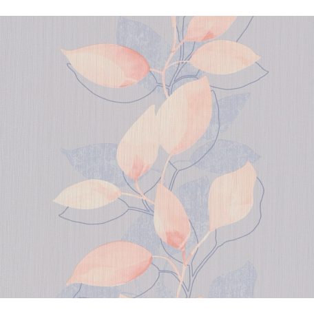 As-Creation Attractive 37815-3 Natur Virágos akvarell panelszerű levéldíszítés szürke kék barackszín krém tapéta