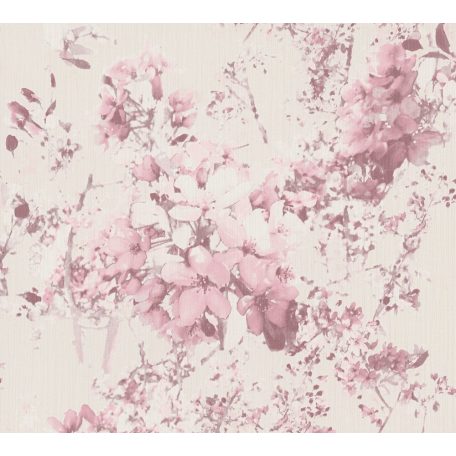 As-Creation Attractive 37816-3 Natur Virágos pompás dús virágözön krémfehér mályva lila árnyalatok tapéta