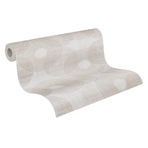 As-Creation Attractive 37832-3 Grafikus cseppmintából kialakított koncentrikus körök krém bézs szürkésbézs finom csillogás tapéta