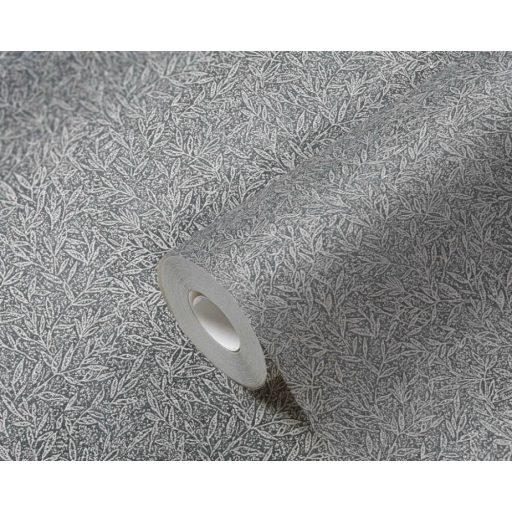 As-Creation Attractive 37837-2 Natur Botanikus súrú levélmintázat sötétszürke antracit ezüst mintarajzolat fémes hatás tapéta