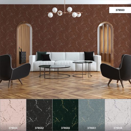 As-Creation Metropolitan Stories II, 37855-3 Natur márványminta barna fekete ezüst fényes sima mintafelület tapéta