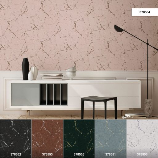 As-Creation Metropolitan Stories II, 37855-4 Natur márványminta rózsaszín bézs arany fényes sima mintafelület tapéta