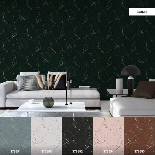 As-Creation Metropolitan Stories II, 37855-5 Natur márványminta sötétzöld fekete arany fényes sima mintafelület tapéta