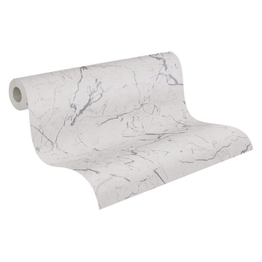 As-Creation Metropolitan Stories II, 37855-6 Natur márványminta világosszürke ezüstszürke fényes sima mintafelület tapéta