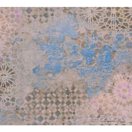 As-Creation Metropolitan Stories II, 37858-1 Etno rusztikus spanyol csempemozaik bézs kék barna tapéta