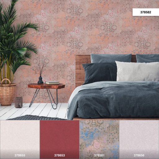 As-Creation Metropolitan Stories II, 37858-2 Etno rusztikus spanyol csempemozaik bézs barna narancs tapéta