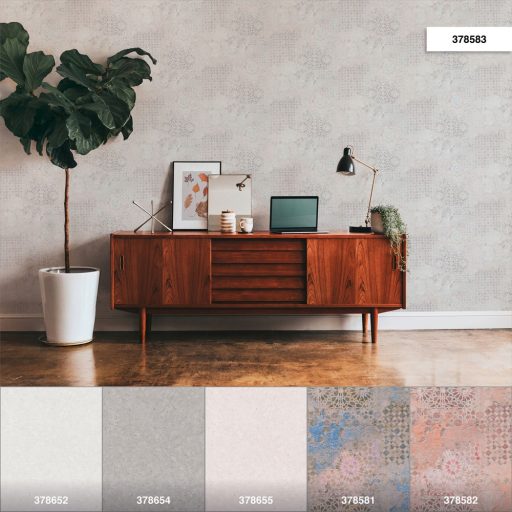 As-Creation Metropolitan Stories II, 37858-3 Etno rusztikus spanyol csempemozaik krém szürke zöldeskék tapéta