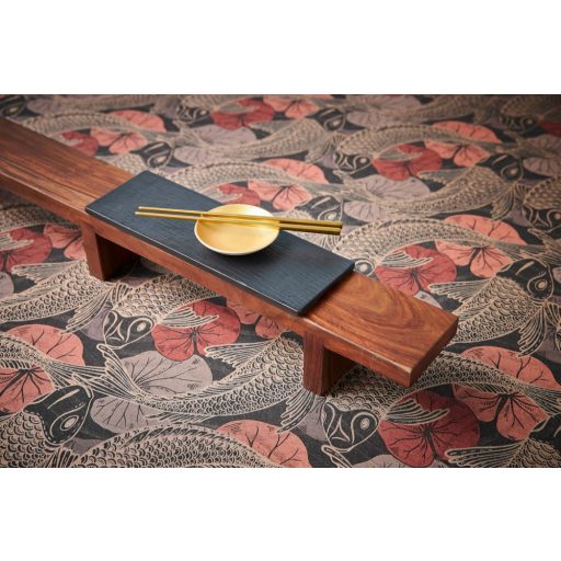 As-Creation Metropolitan Stories II, 37859-5 Etno Natur Koi pontyok tavirózsákkal barna vörös/vörösesbarna fekete fémes hatás tapéta