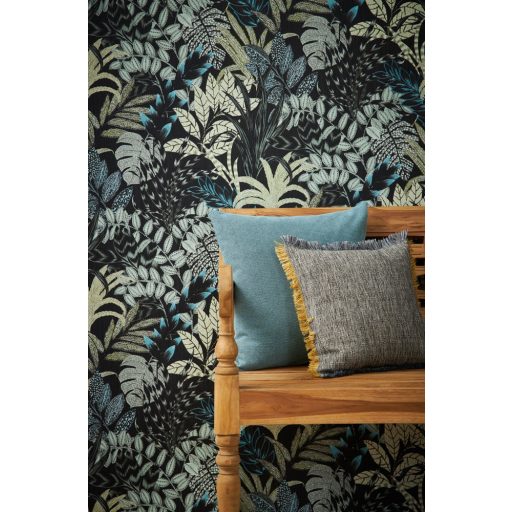 As-Creation Metropolitan Stories II, 37860-3 Natur lenyűgöző szines levélmintázat szürke bézs kék zöld fekete tapéta