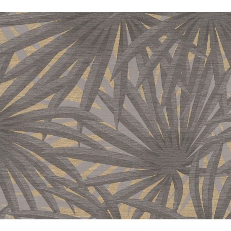 As-Creation Metropolitan Stories II, 37861-1 Natur Trópusi stilizált pálmalevelek szürke árnyalatok arany fémes hatás tapéta