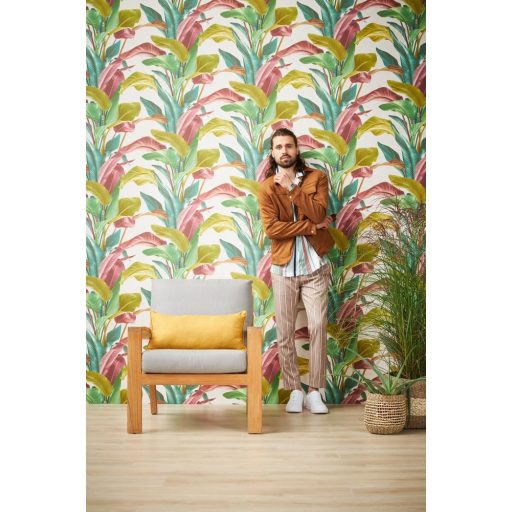 As-Creation Metropolitan Stories II, 37862-1 Natur nagyformátumú levelek krém zöld árnyalatok mályva szines tapéta