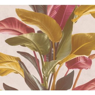   As-Creation Metropolitan Stories II, 37862-2  Natur nagyformátumú levelek krém zöld árnyalatok narancs mályva szines tapéta