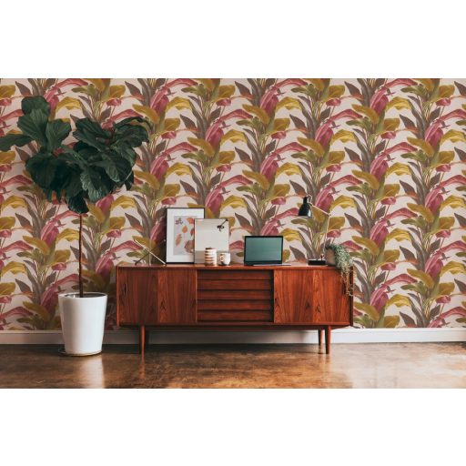 As-Creation Metropolitan Stories II, 37862-2  Natur nagyformátumú levelek krém zöld árnyalatok narancs mályva szines tapéta