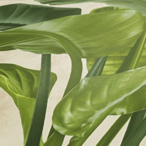 As-Creation Metropolitan Stories II, 37862-3  Natur nagyformátumú levelek krém zöld árnyalatok tapéta