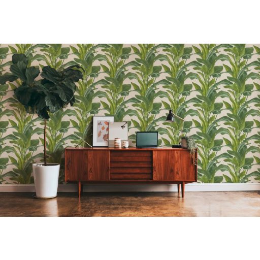 As-Creation Metropolitan Stories II, 37862-3  Natur nagyformátumú levelek krém zöld árnyalatok tapéta