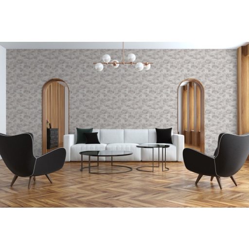 As-Creation Metropolitan Stories II, 37863-1 Geometrikus grafikus 3D márványhatású felület szürke ezüst fémes hatás tapéta