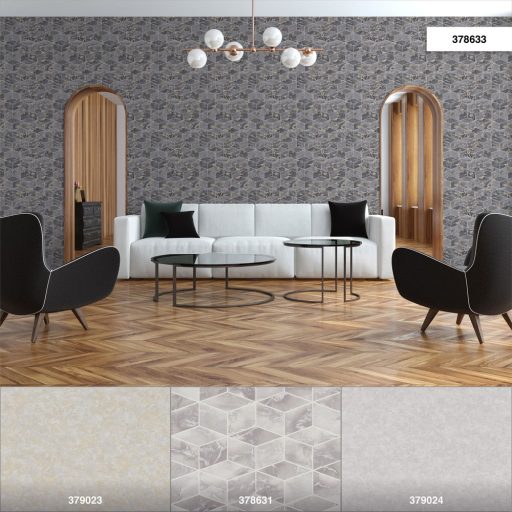 As-Creation Metropolitan Stories II, 37863-3 Geometrikus grafikus 3D márványhatású felület szürke sötétszürke árnyalatok arany fémes hatás tapéta