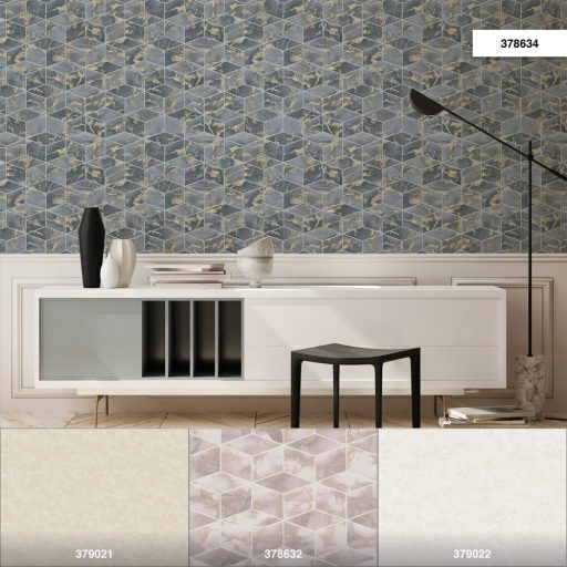 As-Creation Metropolitan Stories II, 37863-4 Geometrikus grafikus 3D márványhatású felület szürke szürkészöld árnyalatok arany fémes hatás tapéta