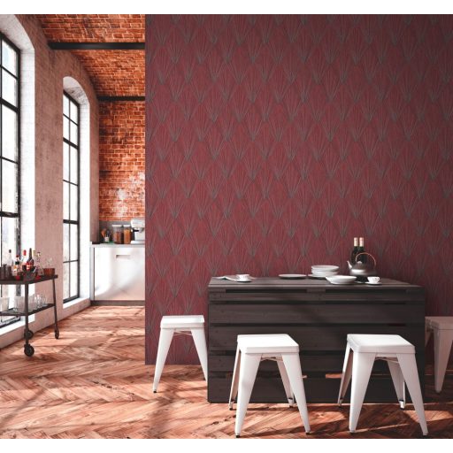 As-Creation Metropolitan Stories II, 37864-2 Design Grafikus inspiráció energikus vonalmintázat piros ezüst fekete fémes hatás tapéta