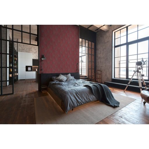 As-Creation Metropolitan Stories II, 37864-2 Design Grafikus inspiráció energikus vonalmintázat piros ezüst fekete fémes hatás tapéta