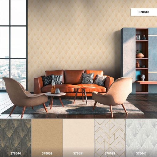 As-Creation Metropolitan Stories II, 37864-3 Design Grafikus inspiráció energikus vonalmintázat krém bézs arany fémes hatás tapéta