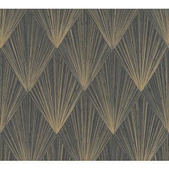   As-Creation Metropolitan Stories II, 37864-4 Design Grafikus inspiráció energikus vonalmintázat fekete bézs arany fémes hatás tapéta