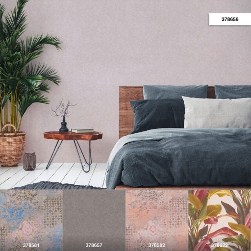 As-Creation Metropolitan Stories II, 37865-6  Natur Egyszínű strukturált vakolatminta rózsaszín árnyalatok szürke tapéta