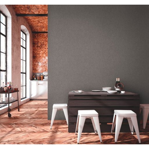 As-Creation Metropolitan Stories II, 37865-7  Natur Egyszínű strukturált vakolatminta sötétszürke árnyalatok tapéta