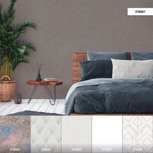 As-Creation Metropolitan Stories II, 37865-7  Natur Egyszínű strukturált vakolatminta sötétszürke árnyalatok tapéta