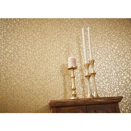 As-Creation Metropolitan Stories II, 37866-1 Etno Grafikus dekoratív keleties díszítőminta aranysárga barna fémes hatás tapéta