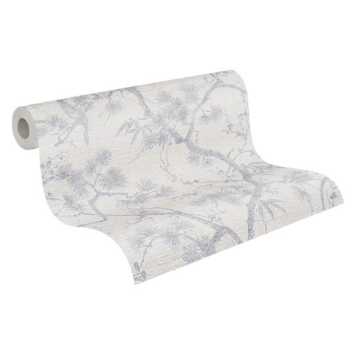 As-Creation Metropolitan Stories II, 37867-3 Natur virágzó japán cserje szürkésfehér szürke ezüst tapéta