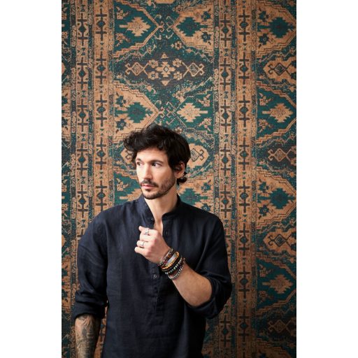 As-Creation Metropolitan Stories II, 37868-2 Etno folklór tradicionális keleti díszítőminta petrolkék aranybarna fekete tapéta