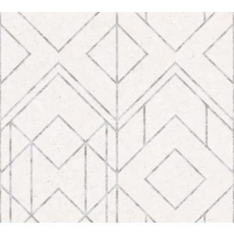   As-Creation Metropolitan Stories II, 37869-1 Geometrikus Grafikus Design fehér szürke ezüst fémes hatás tapéta