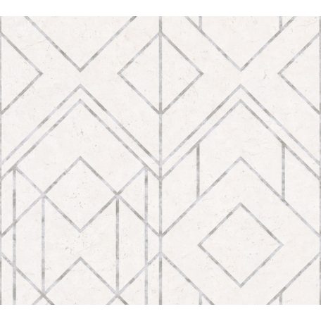 As-Creation Metropolitan Stories II, 37869-1 Geometrikus Grafikus Design fehér szürke ezüst fémes hatás tapéta