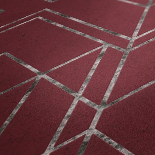 As-Creation Metropolitan Stories II, 37869-2 Geometrikus Grafikus Design piros fehér ezüst fémes hatás tapéta