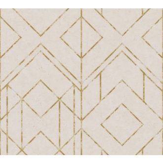   As-Creation Metropolitan Stories II, 37869-3 Geometrikus Grafikus Design bézs arany fémes hatás tapéta