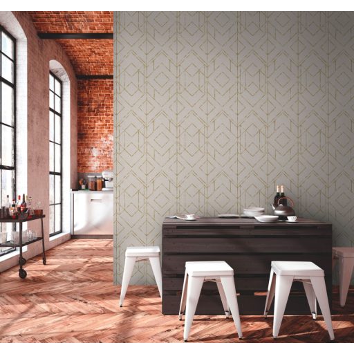 As-Creation Metropolitan Stories II, 37869-3 Geometrikus Grafikus Design bézs arany fémes hatás tapéta