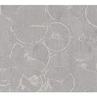   As-Creation Metropolitan Stories II, 37900-2 Etno Grafikus koncentrikus egymást metsző körök szürke ezüst fémes hatás tapéta