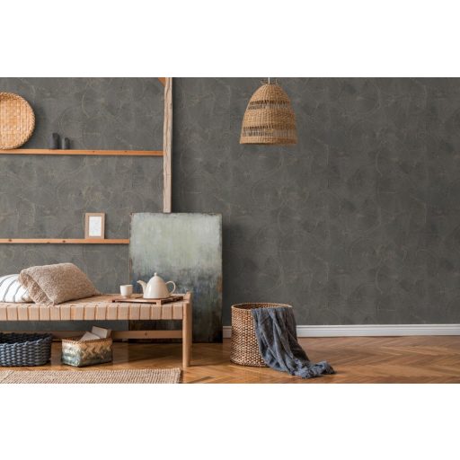 As-Creation Metropolitan Stories II, 37900-4 Etno Grafikus koncentrikus egymást metsző körök barna arany fémes hatás tapéta