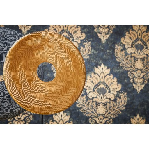 As-Creation Metropolitan Stories II, 37901-2 Klasszikus barokk díszítőminta sötétkék fekete bézs arany fémes hatás tapéta