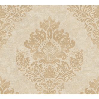   As-Creation Metropolitan Stories II, 37901-3 Klasszikus barokk díszítőminta bézs barna arany fémes hatás tapéta