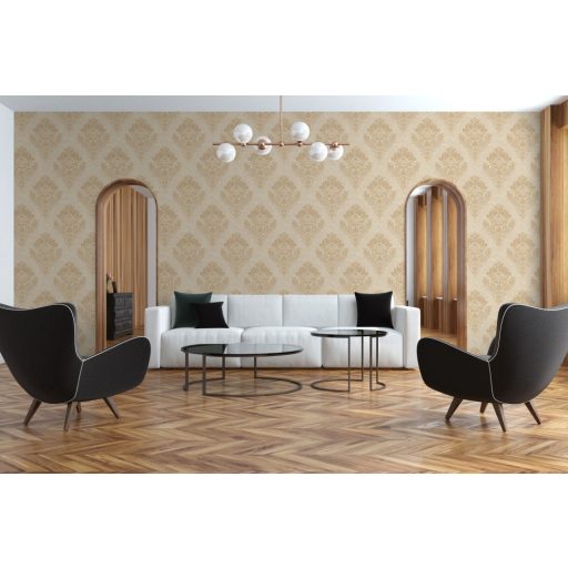 As-Creation Metropolitan Stories II, 37901-3 Klasszikus barokk díszítőminta bézs barna arany fémes hatás tapéta