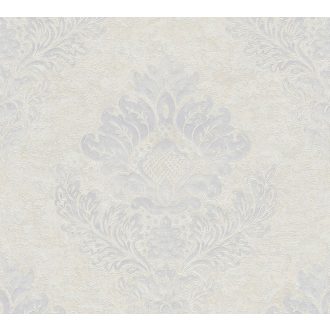   As-Creation Metropolitan Stories II, 37901-5 Klasszikus barokk díszítőminta fehér világos ezüstszürke fémes hatás tapéta