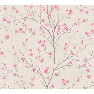  As-Creation Metropolitan Stories II, 37912-1 Natur Virágos Cseresznyevirágzás bézs rózsaszín barna tapéta