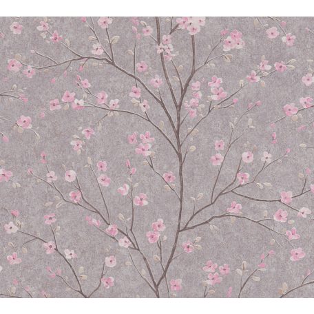 As-Creation Metropolitan Stories II, 37912-2 Natur Virágos Cseresznyevirágzás szürke rózsaszín halvány lila barna tapéta