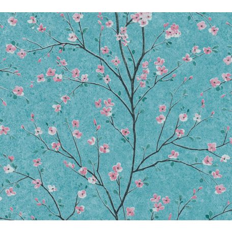 As-Creation Metropolitan Stories II, 37912-3 Natur Virágos Cseresznyevirágzás zöldeskék rózsaszín halvány lila barna tapéta