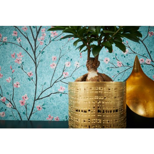 As-Creation Metropolitan Stories II, 37912-3 Natur Virágos Cseresznyevirágzás zöldeskék rózsaszín halvány lila barna tapéta